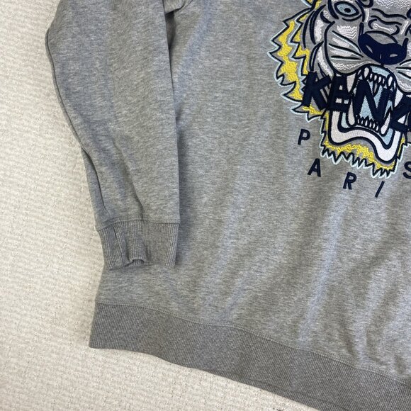 Kenzo Paris Gray Fleece Crew Neck Long Sleeves Pullover Sweatshirt (Read for sz) - Picture 4 of 14